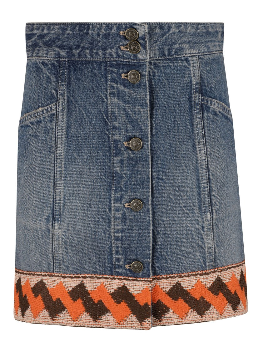 Valentino Garavani Embroidered Hem Mini Skirt