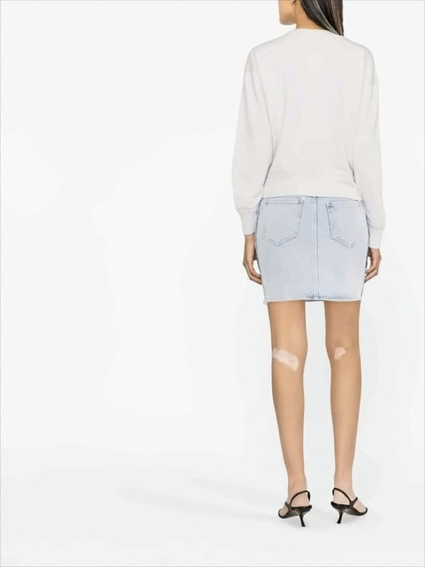 Isabel Marant Cropped Long-Sleeved Sweatshirt With Heathered Texture