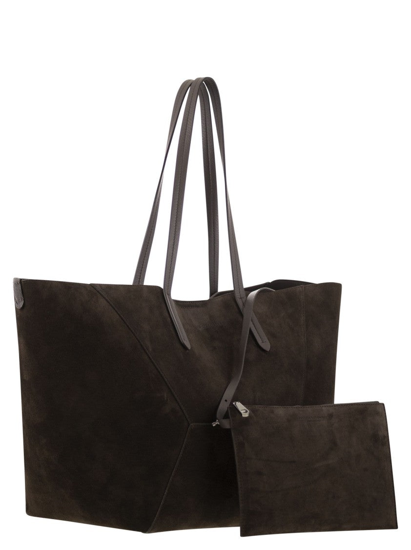 Brunello Cucinelli Bc Duo Suede Bag With Jewellery