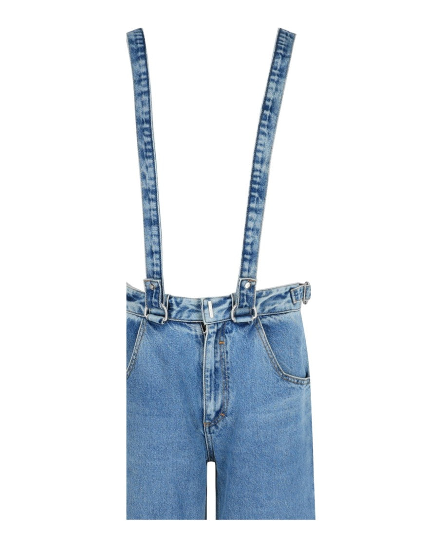 Givenchy Two In One Detachable Pants In Denim With Suspenders