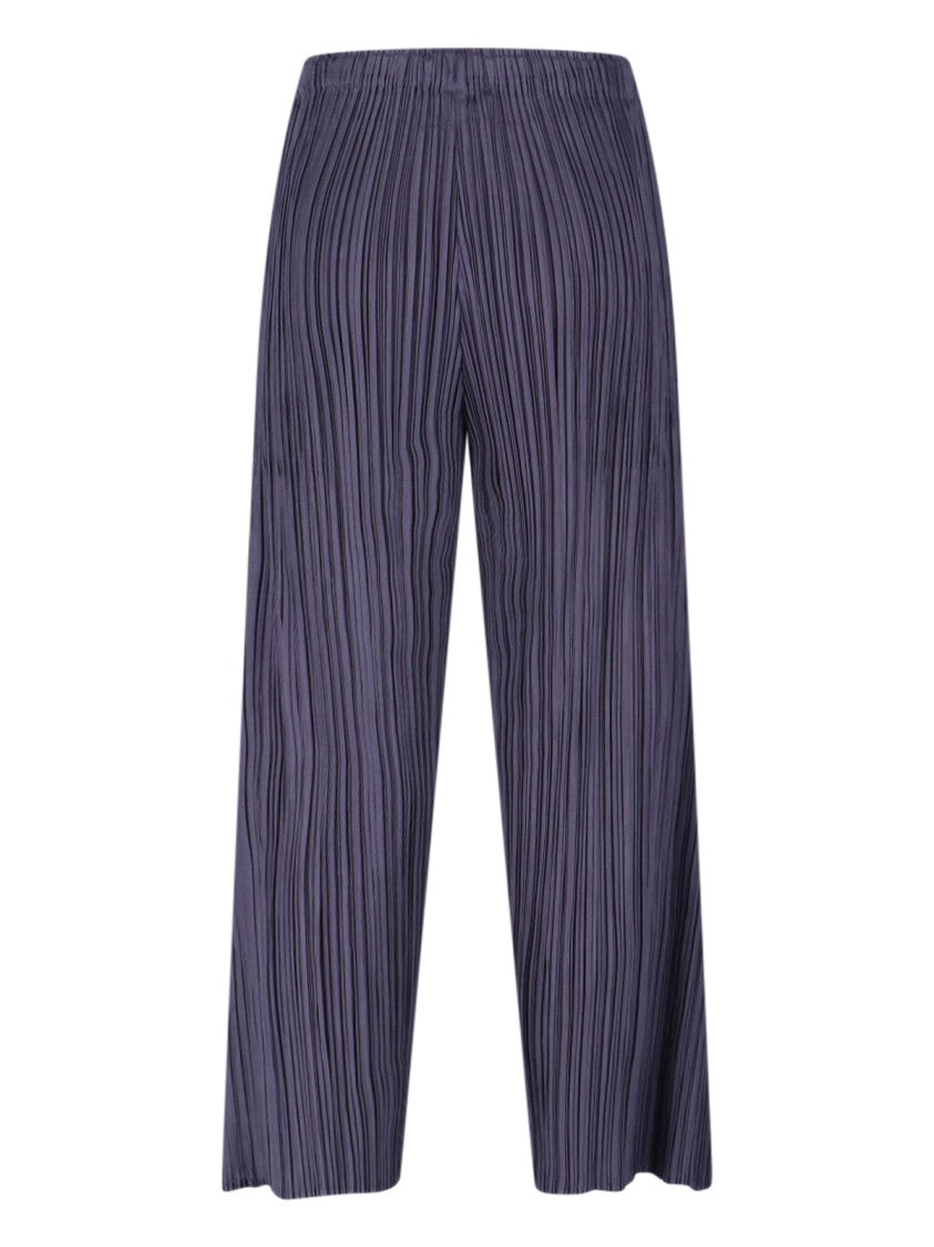 Pleats Please Pleated Wide-Leg Trousers With Cropped Silhouette
