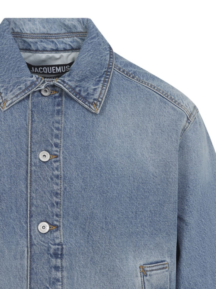Jacquemus Tobacco Blue Button Classic Denim Jacket