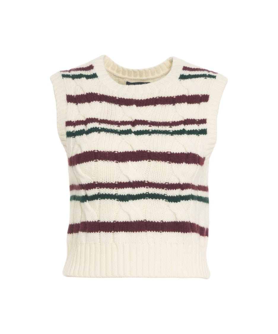 Polo Ralph Lauren Cable Knit Vest With Ribbed Hem