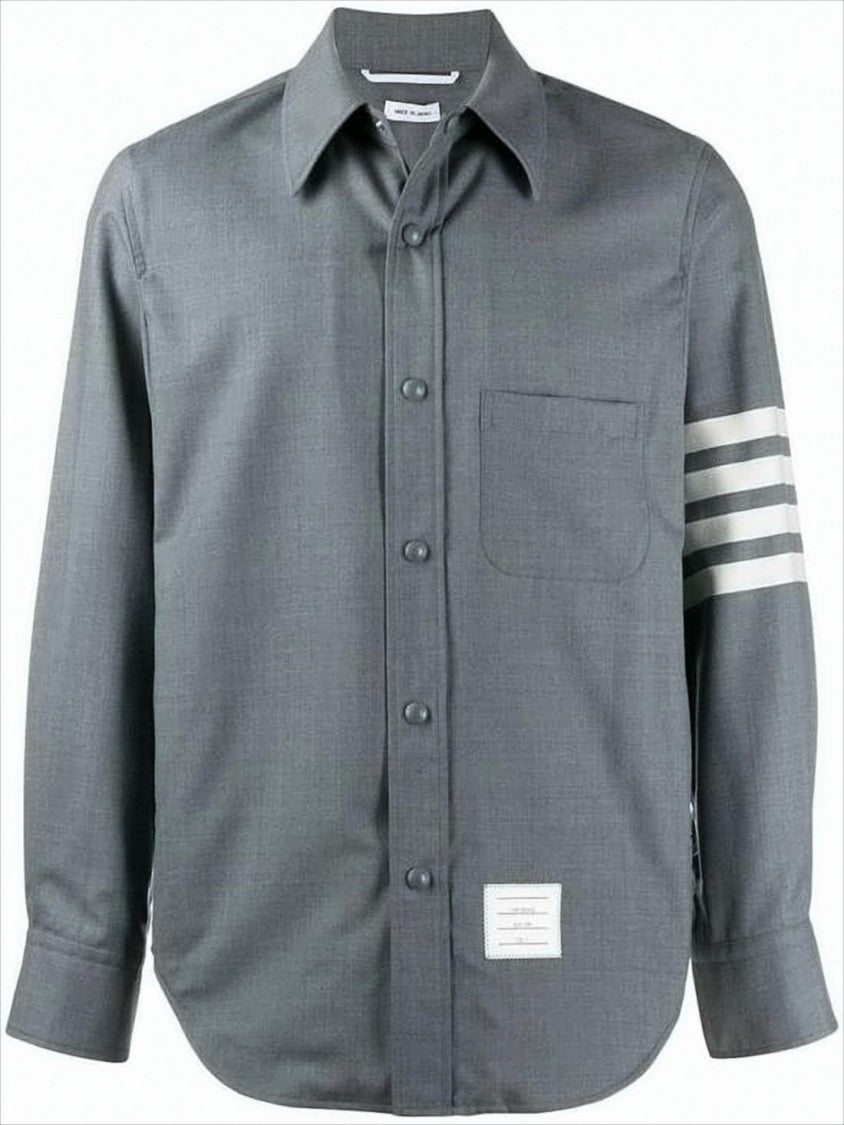 Thom Browne Tailored Wool Jacket With Distinctive Striped Detailing