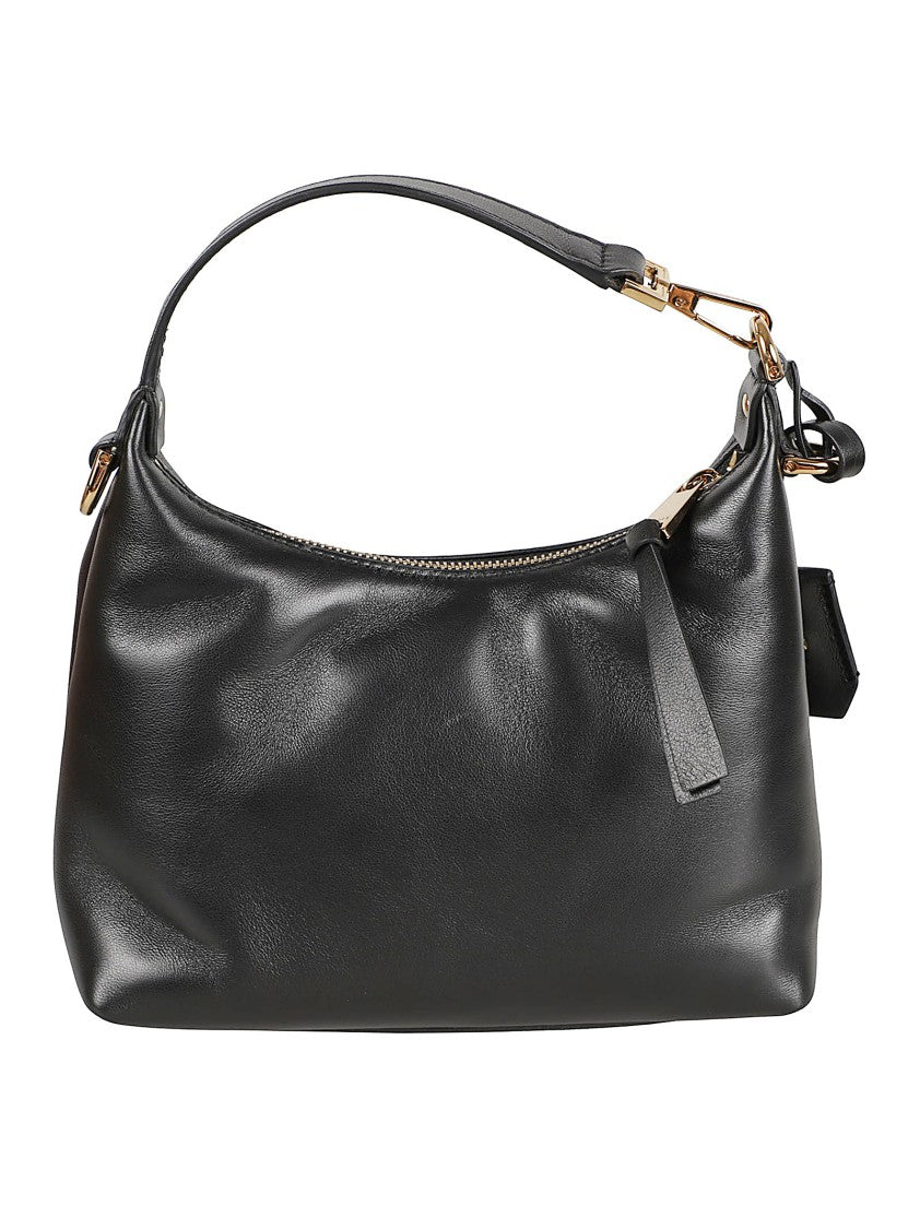 Versace Leather Hobo Handbag With Removable Shoulder Strap