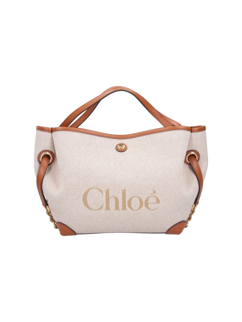 Chloé Medium Tote Bag With Textured Fabric