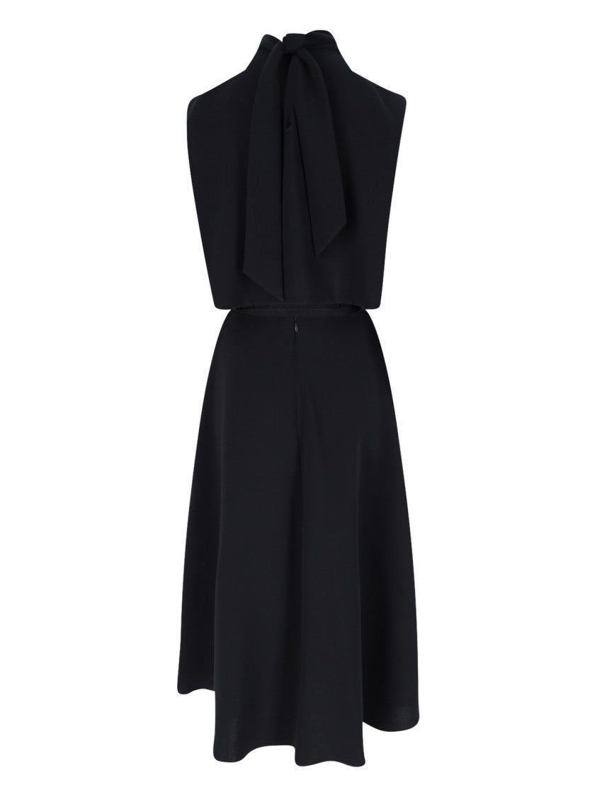 Aspesi Midi Dress In Black Fabric, High Neck