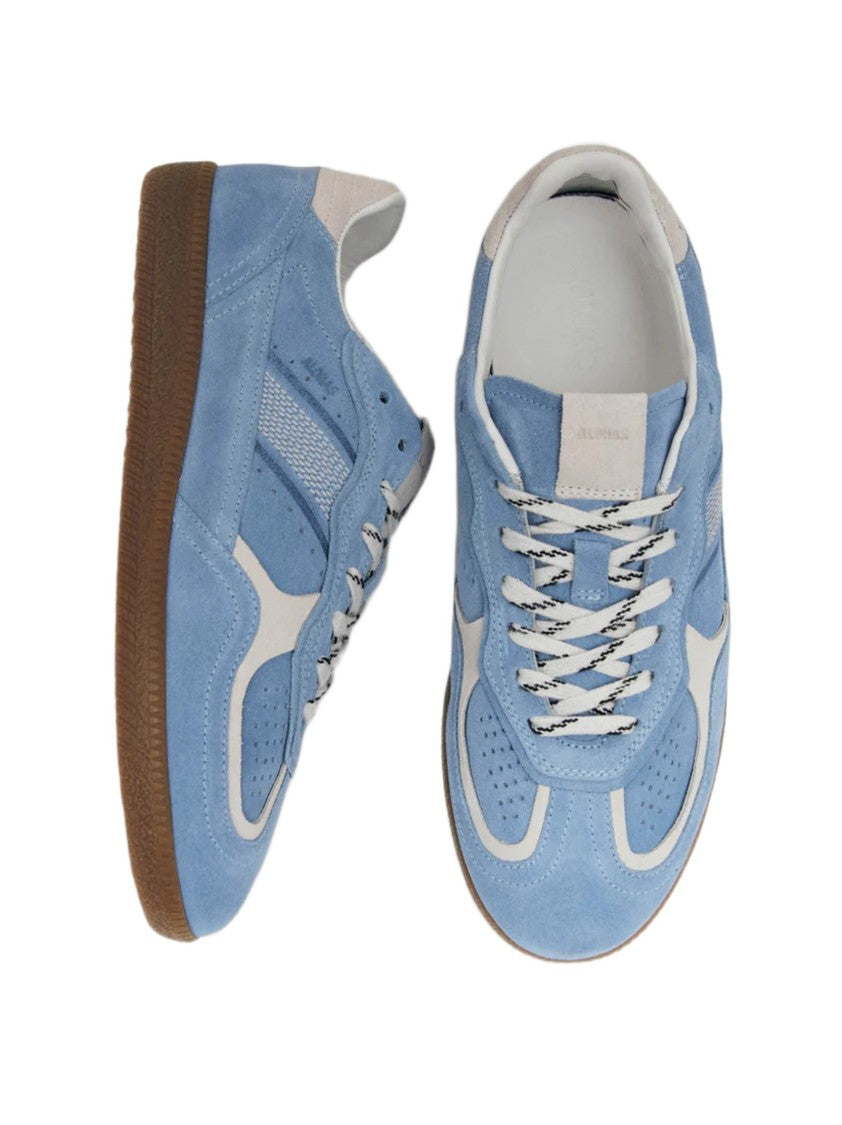 Alohas Light Blue Suede Sneakers With Cream Accents And Contrast Details