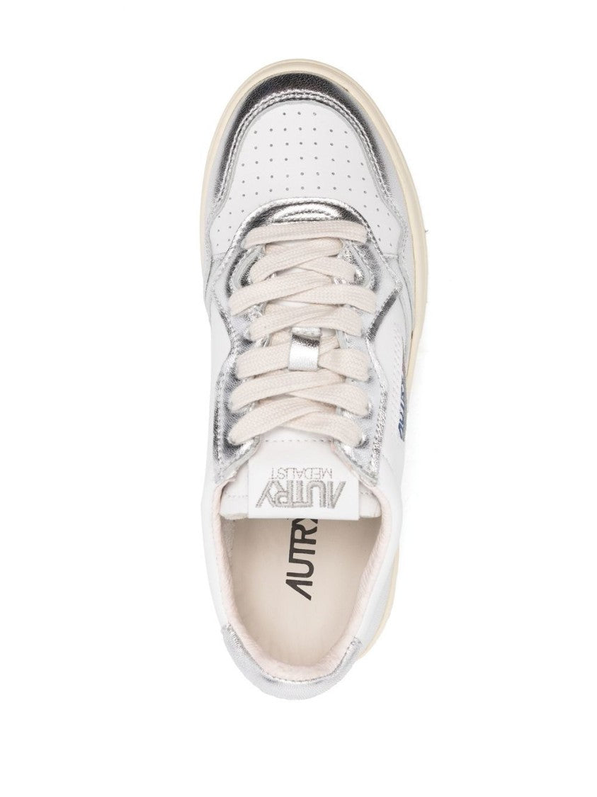 Autry White Sneakers With Silver Accents