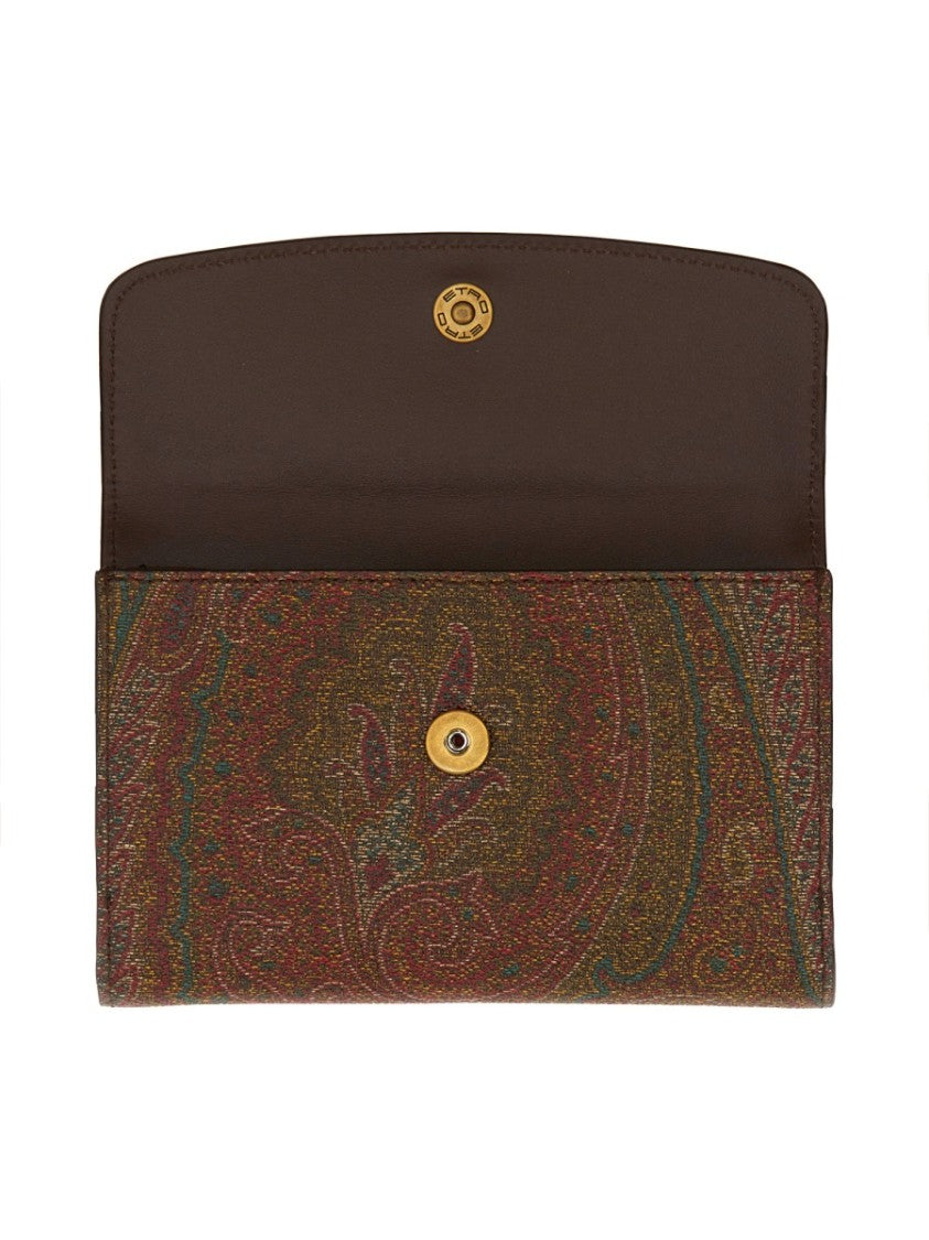 Etro Brown Paisley Pattern Wallet