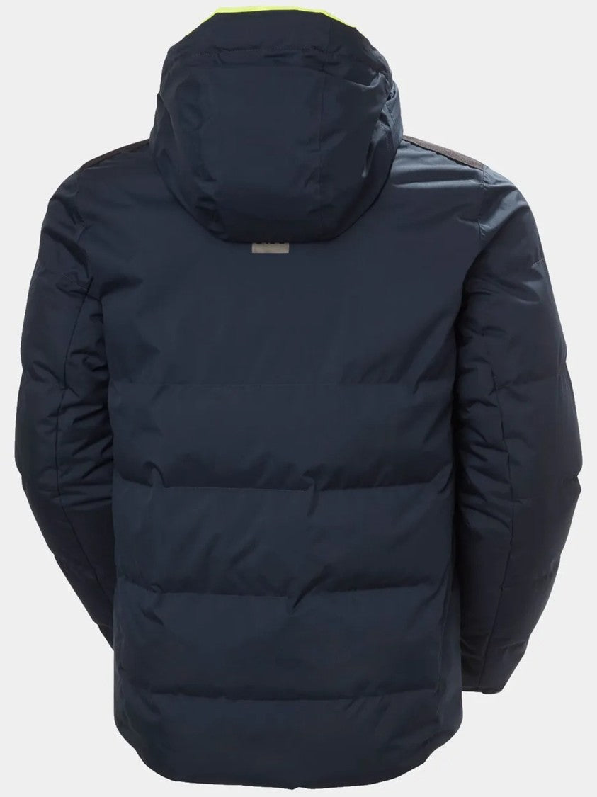 Helly Hansen Quilted Blue Puff Jacket With High Collar And Hood