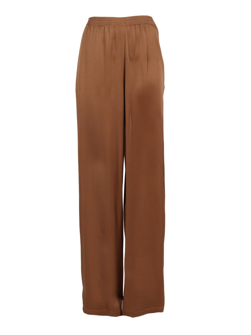 Fabiana Filippi Vimini Satin Elastic Wide Straight-Leg Pants