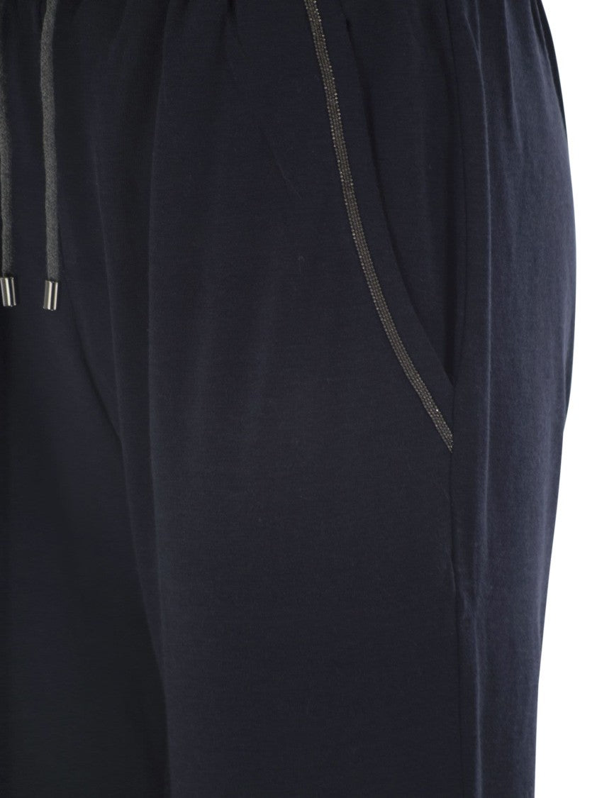 Brunello Cucinelli Cotton And Silk Interlock Trousers