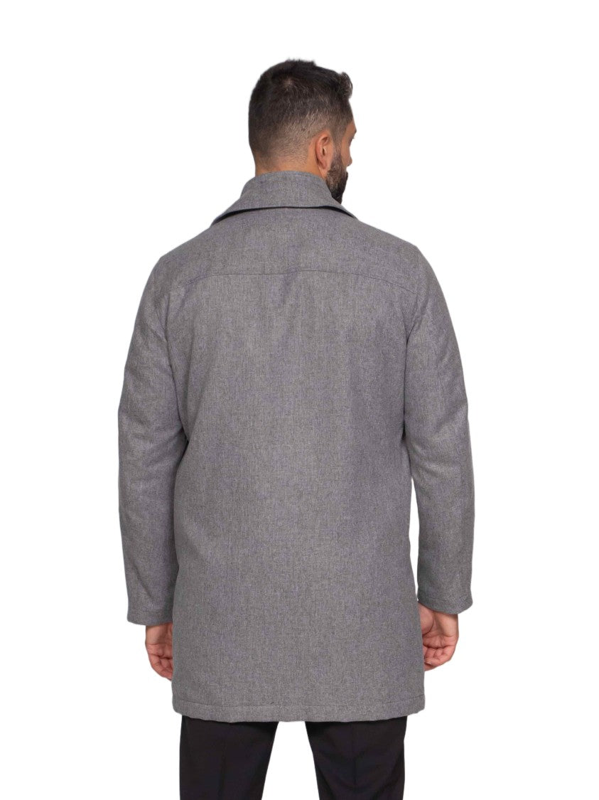 Fay Mid-Length Classic Tailored Coat With Structured Collar