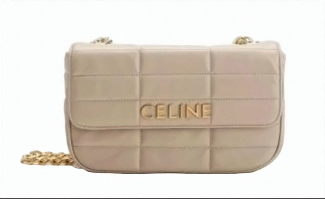 Celine Quilted Goat Leather Shoulder Bag