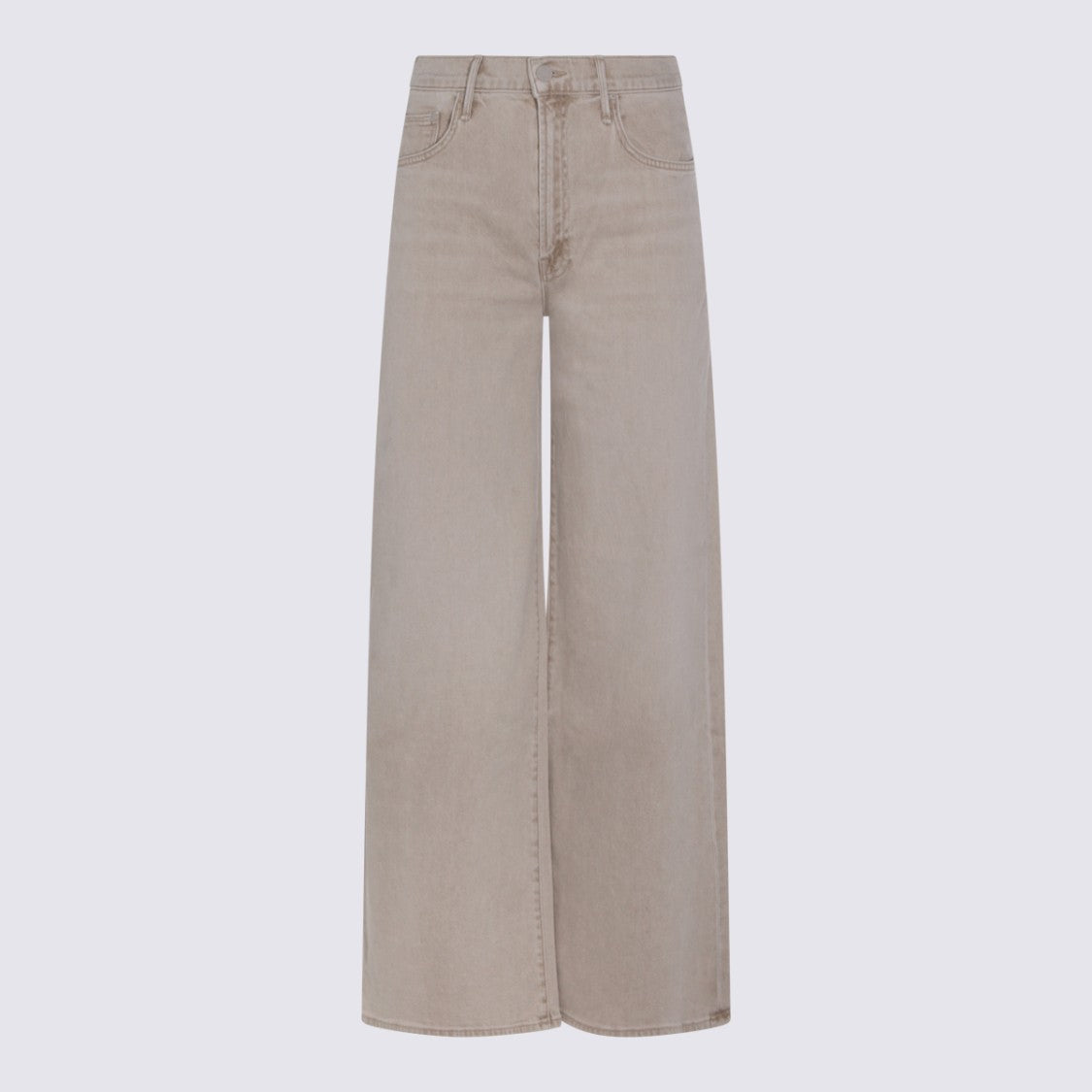Mother Straight-Leg Beige Jeans With