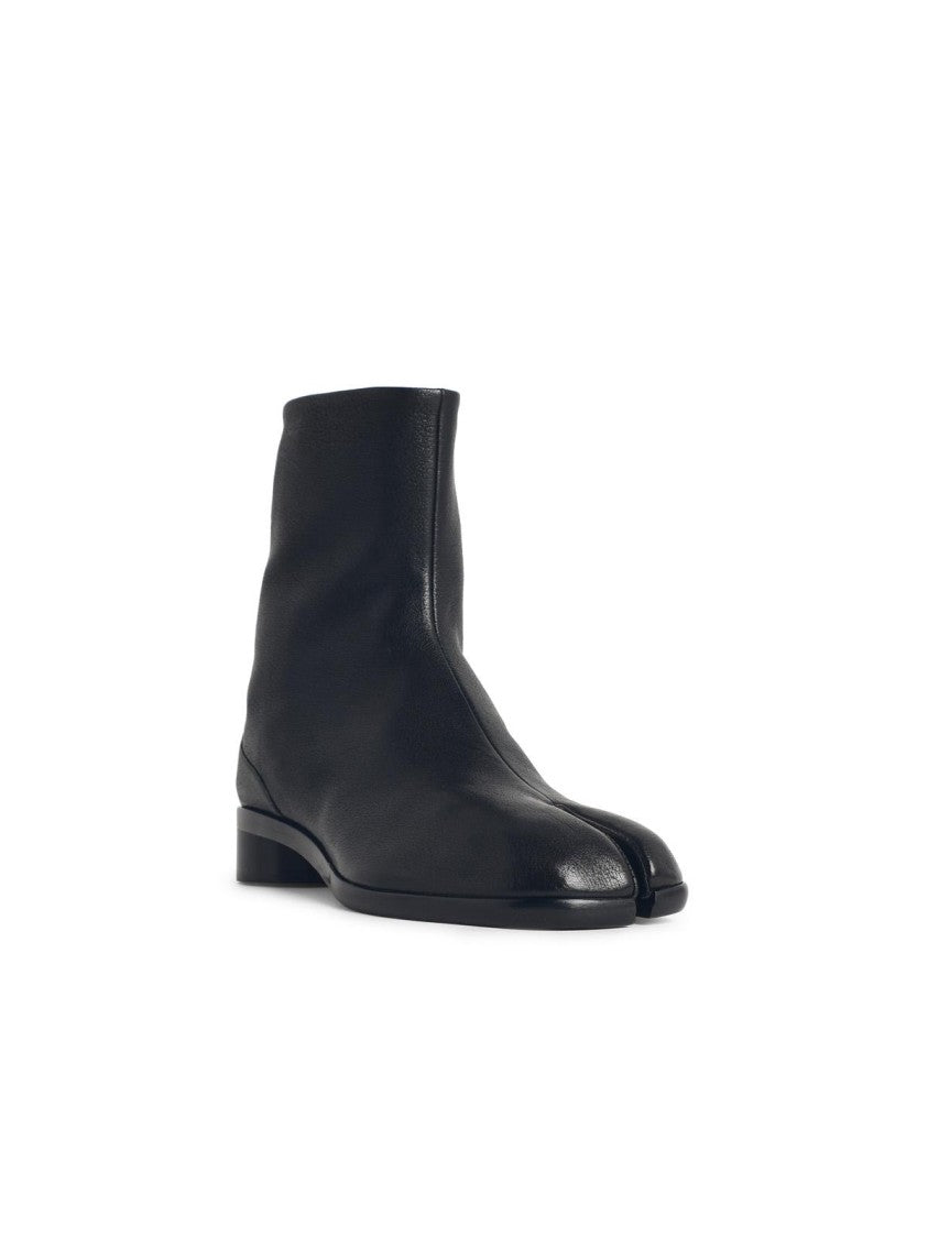 Maison Margiela 'Tabi' Black Leather Ankle Boots