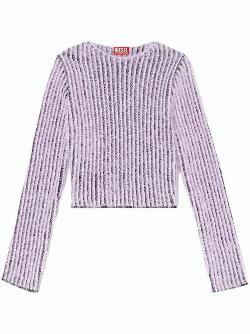 Diesel Ribbed Knit Sweater With Cropped Silhouette