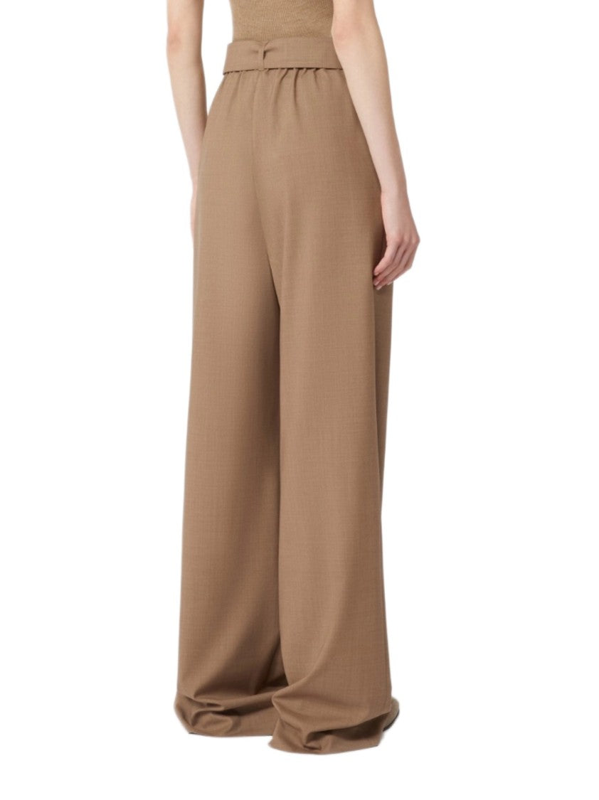Max Mara Natural Stretch Wool Wide Trousers