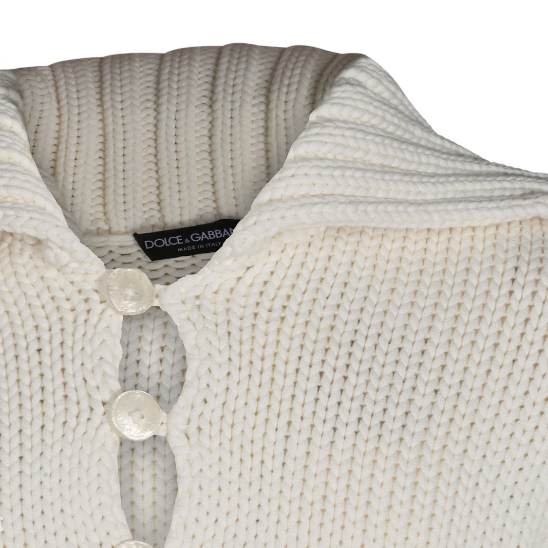 Dolce & Gabbana Chunky Knit Buttoned High-Neck Sweater