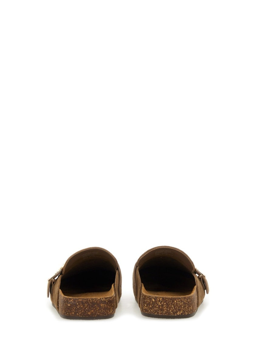 Tory Burch Warm Brown Suede Mellow Sandals