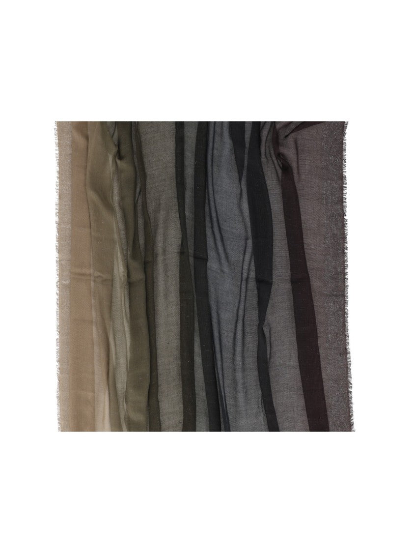 Faliero Sarti Gradient Earth Tones Scarf With Fringed Edges