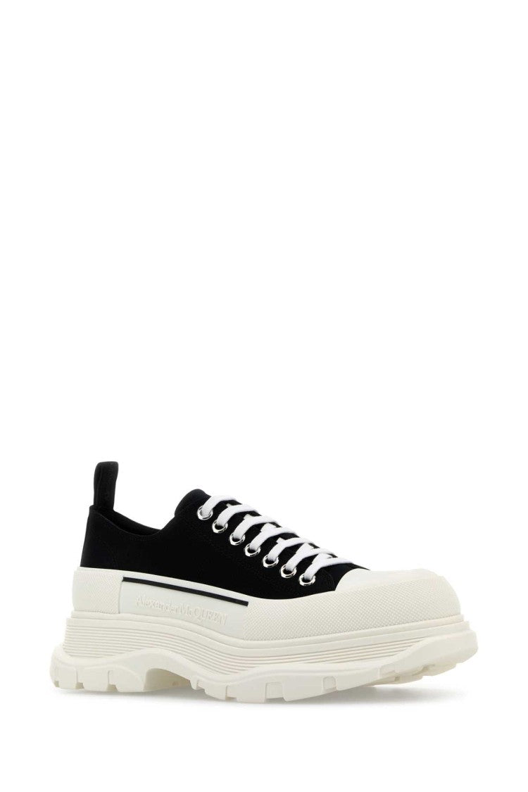 Alexander Mcqueen Black Canvas Tread Slick Sneakers