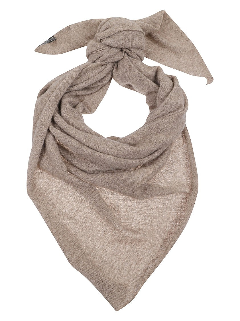 Faliero Sarti Beige Cashmere Stole With Raw-Edge Finish