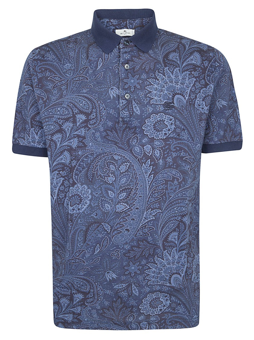 Etro Regular Fit All-Over Paisley Piqué Polo Shirt