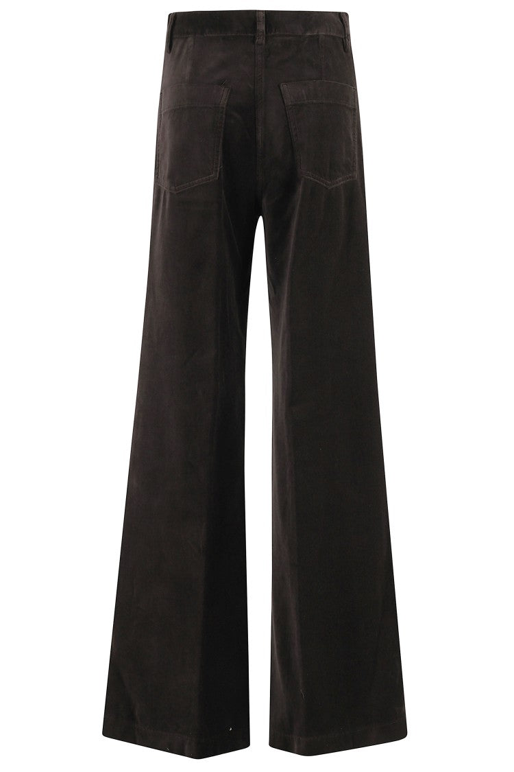 Aspesi Wide-Leg Dark Brown Velvet Pants