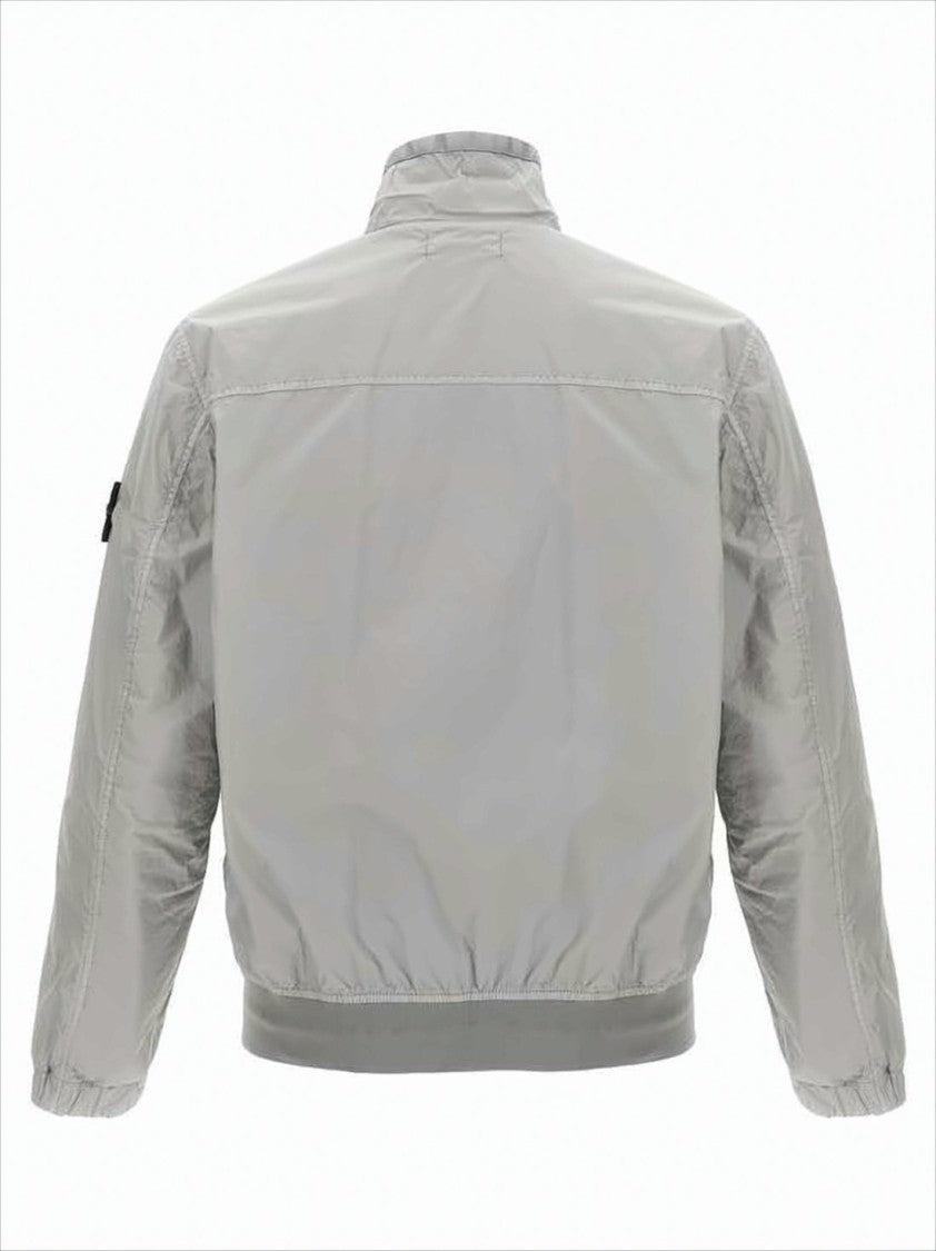 Stone Island High Collar Lightweight Jacket With Minimalist Design