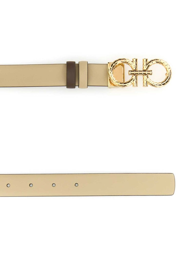 Salvatore Ferragamo Sand Leather Reversible Belt