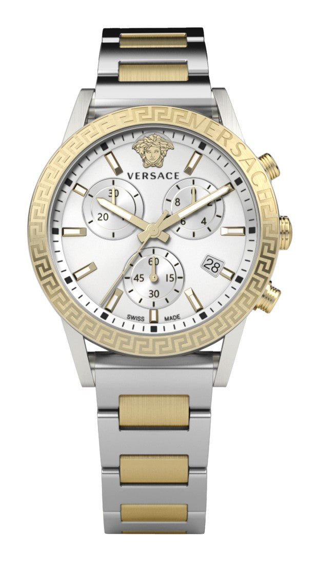 Versace Quartz Chronograph Watch With Two-Tone Stainless Steel Bracelet