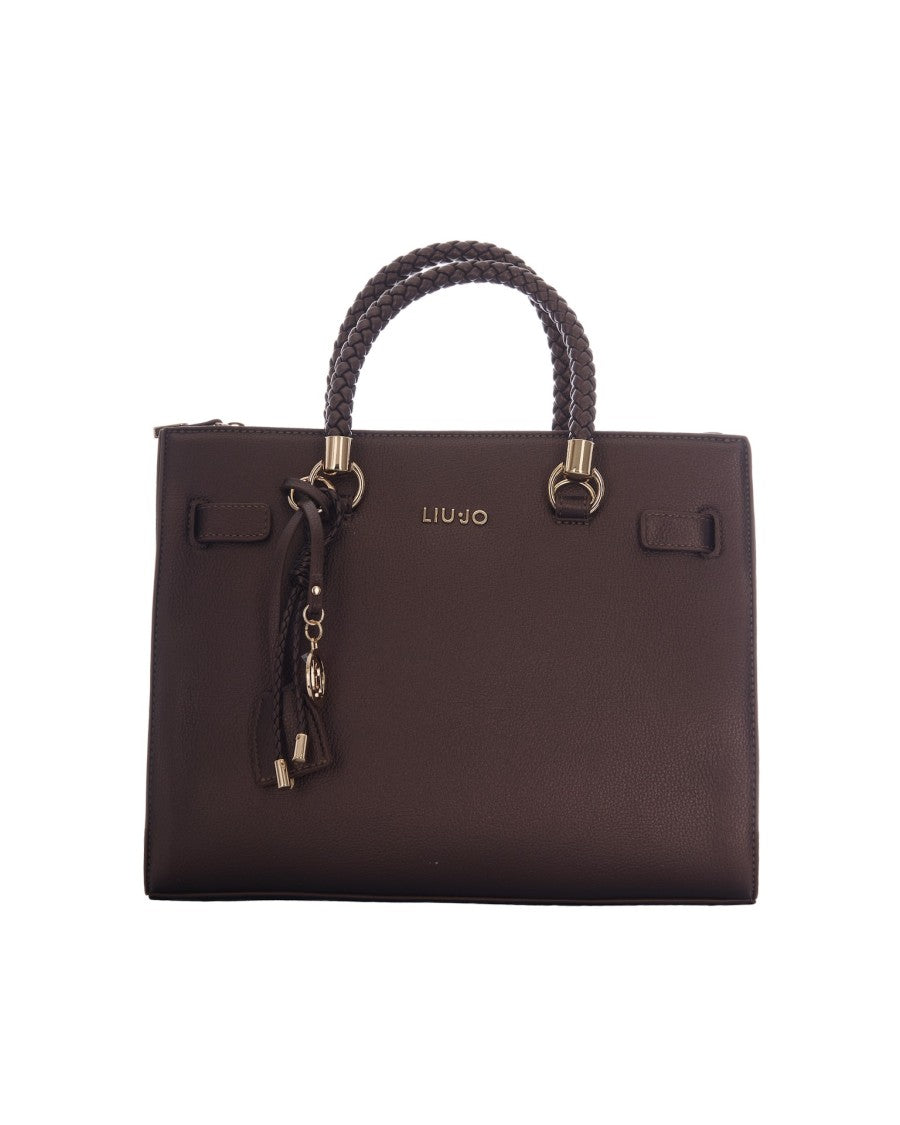 Liu Jo Dark Brown Satchel M Textured Vegan Bag