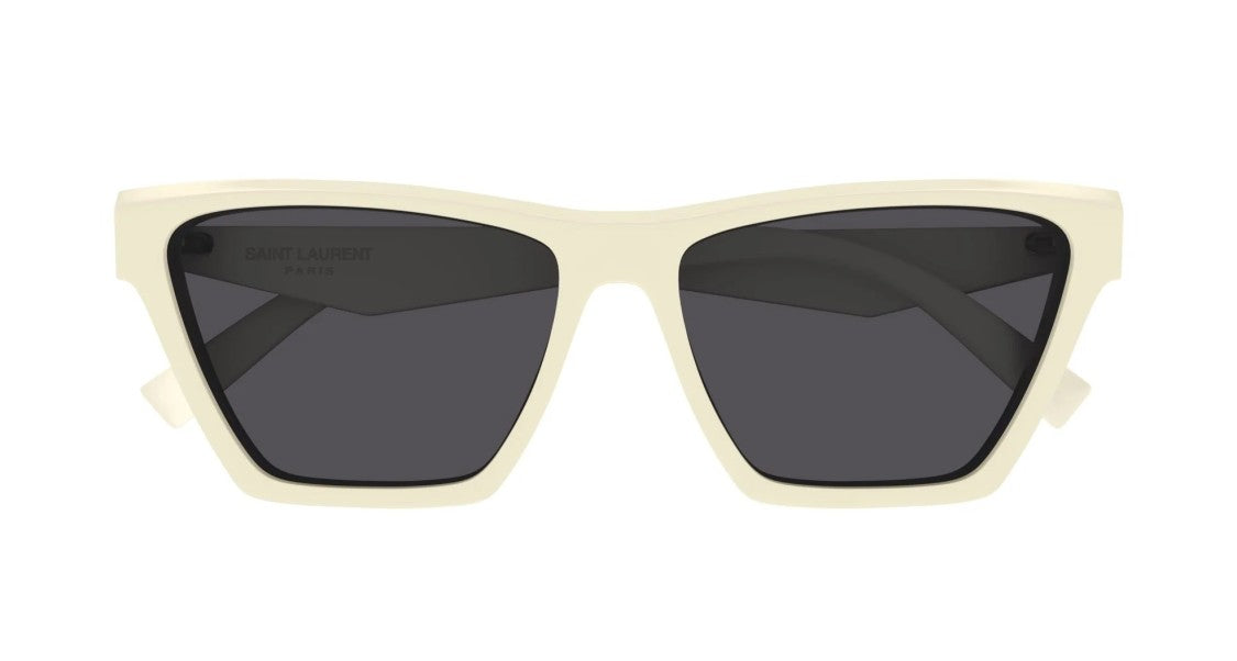 Saint Laurent Ivory Glossy Finish Oversized Square Sunglasses