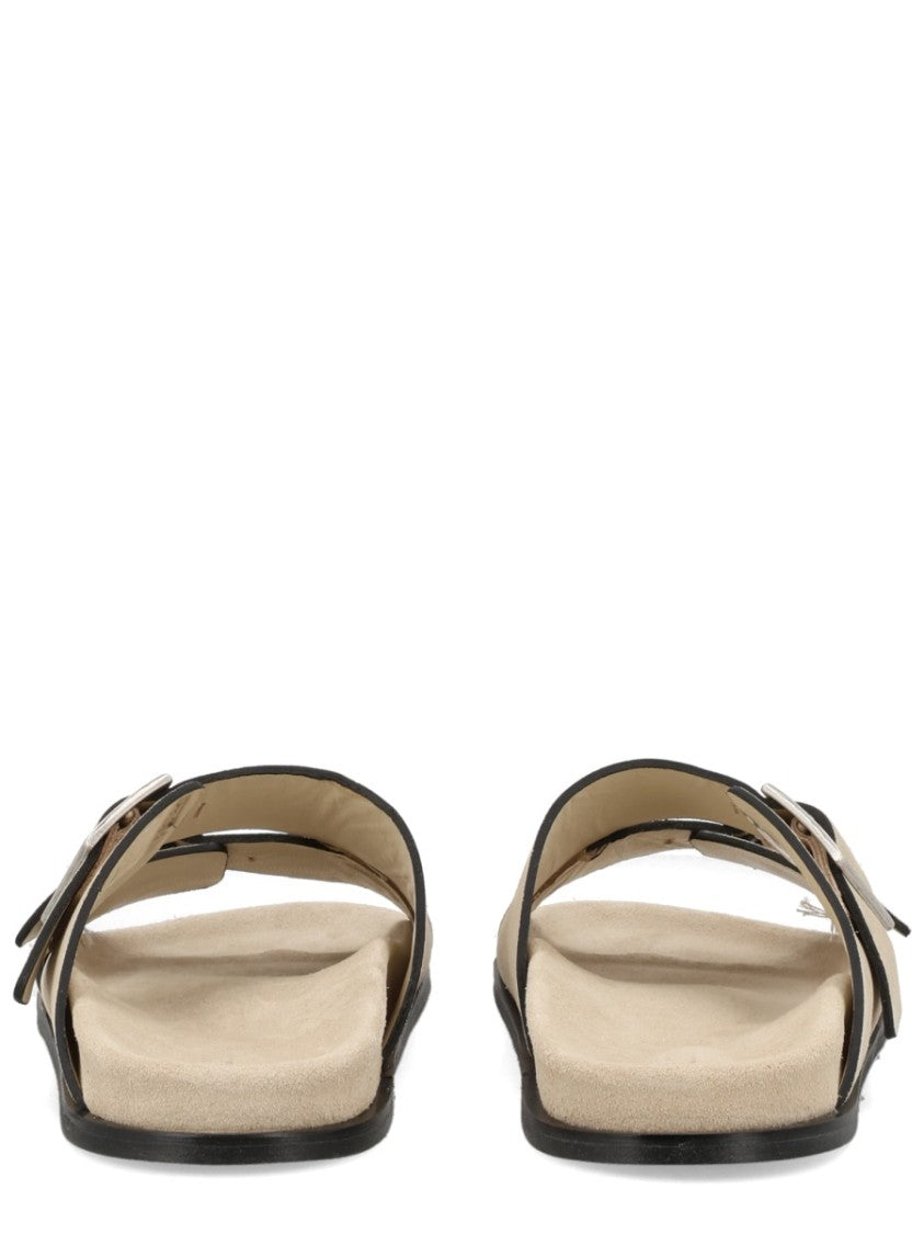 Alohas Alba Silver Buckles Slide Sandals