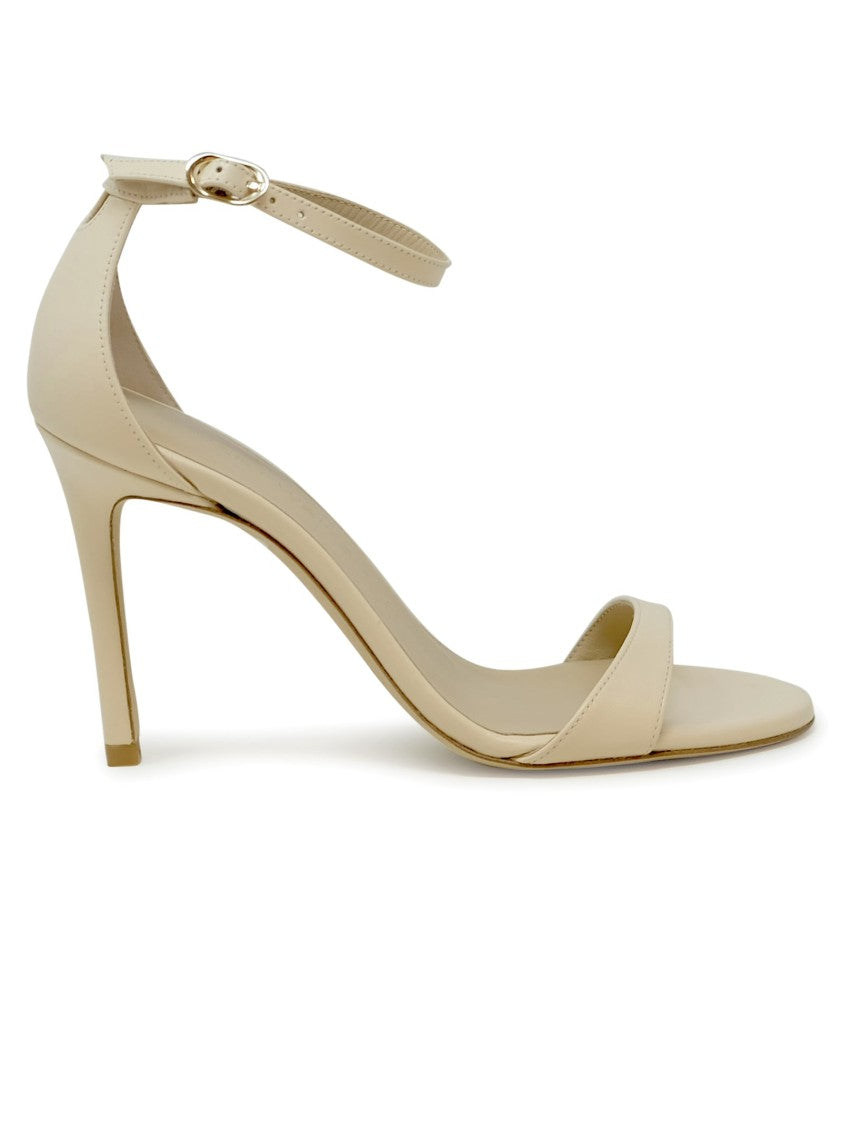 Stuart Weitzman Ivory Leather Nudist Ii 100 Sandals