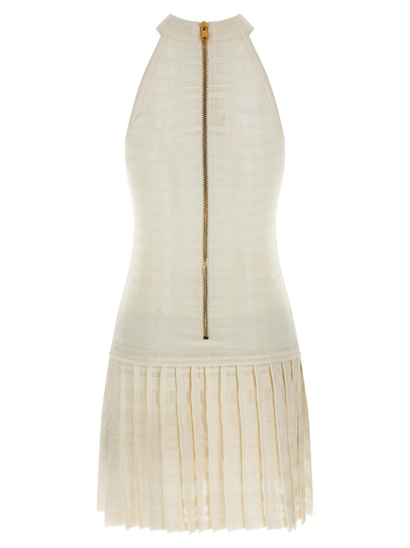 Balmain Tartan Knit Dress