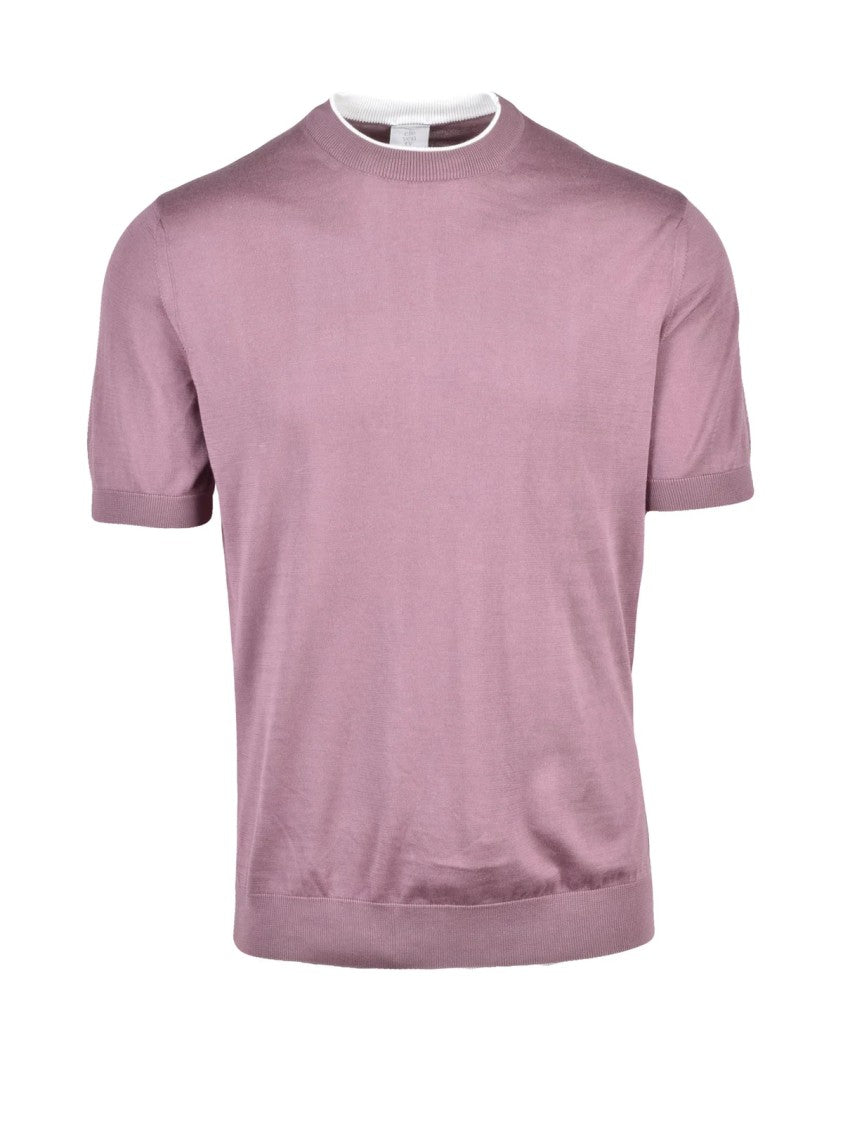 Eleventy Red Men Cotton Crew Neck Top