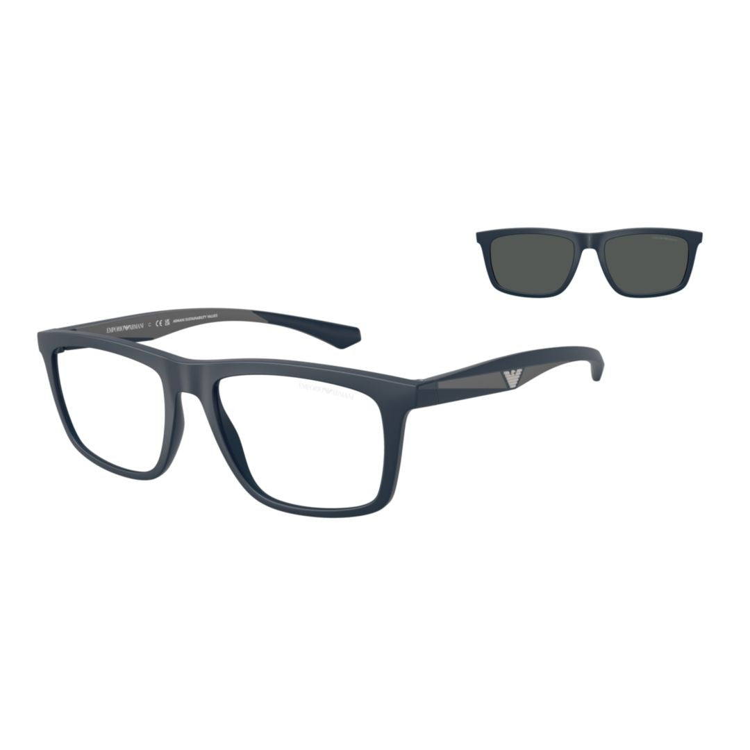 Emporio Armani 0Ea4235 Rectangular Eyeglasses With Matte Black Frame