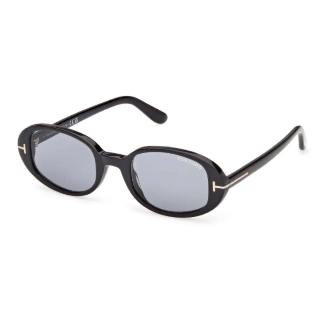 Tom Ford Oval-Frame Black Sunglasses With Glossy Finish