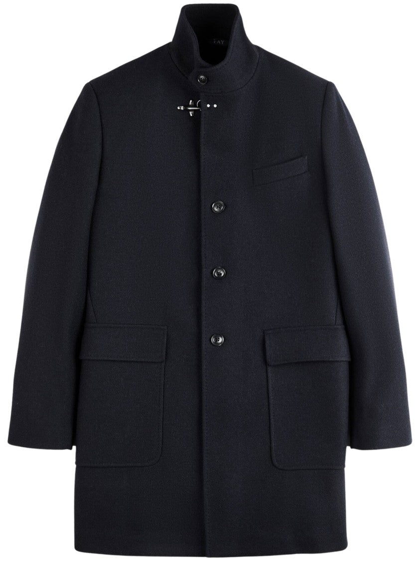 Fay Lobster-Clasp Single-Breasted Coat