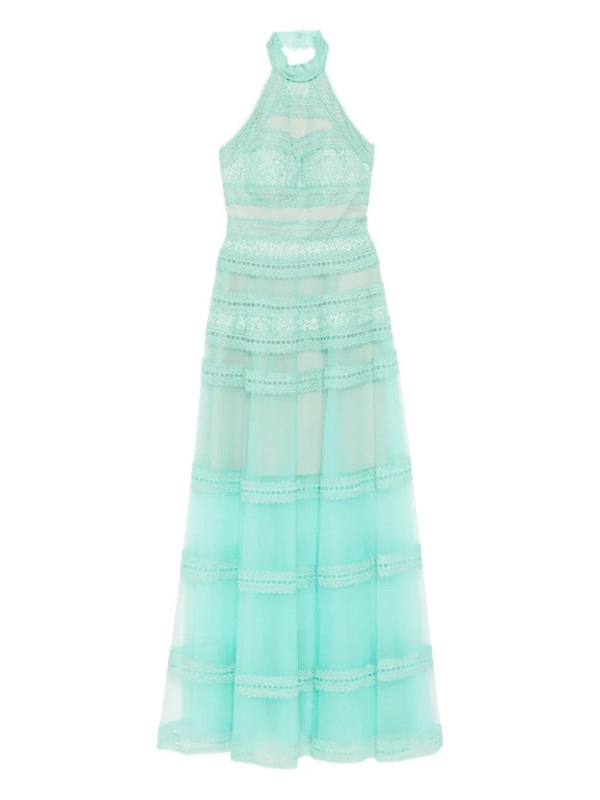 Saiid Kobeisy Lace Striped Long Dress