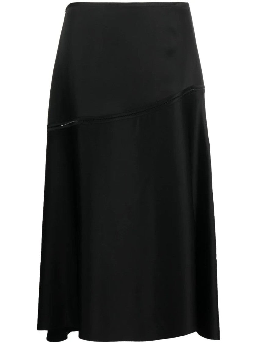 Jil Sander Asymmetrical Black Skirt With Drape
