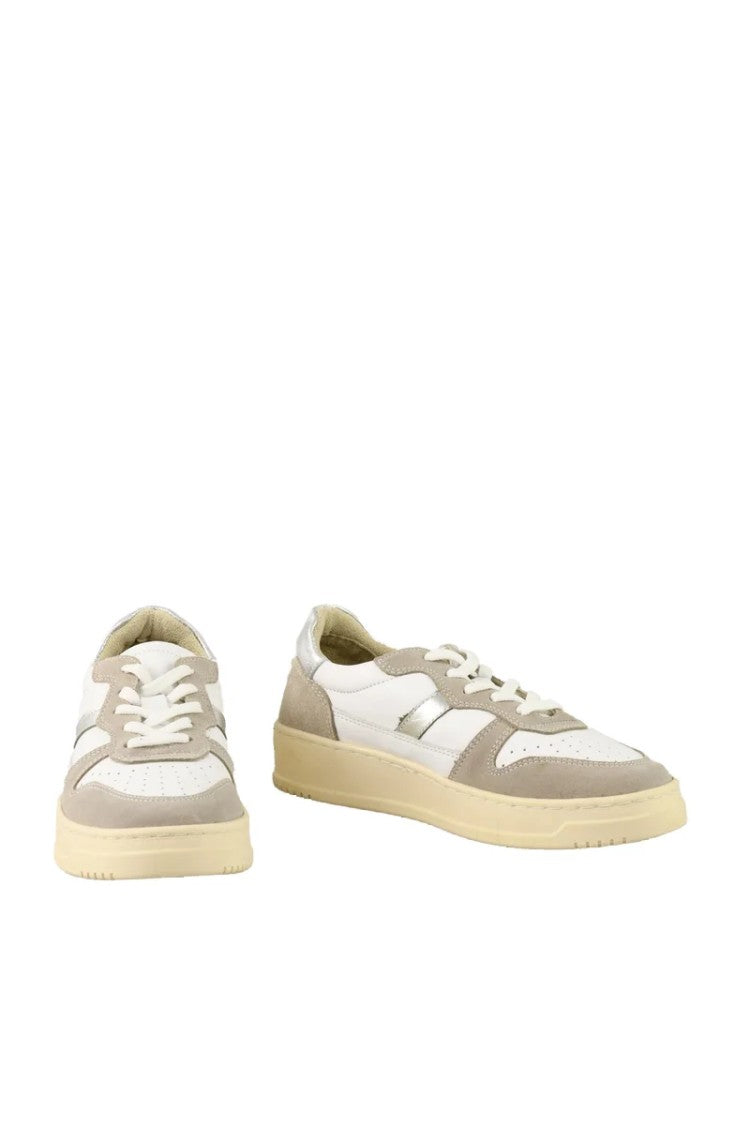 Twelve Style Division Leather Sneakers - White/Beige