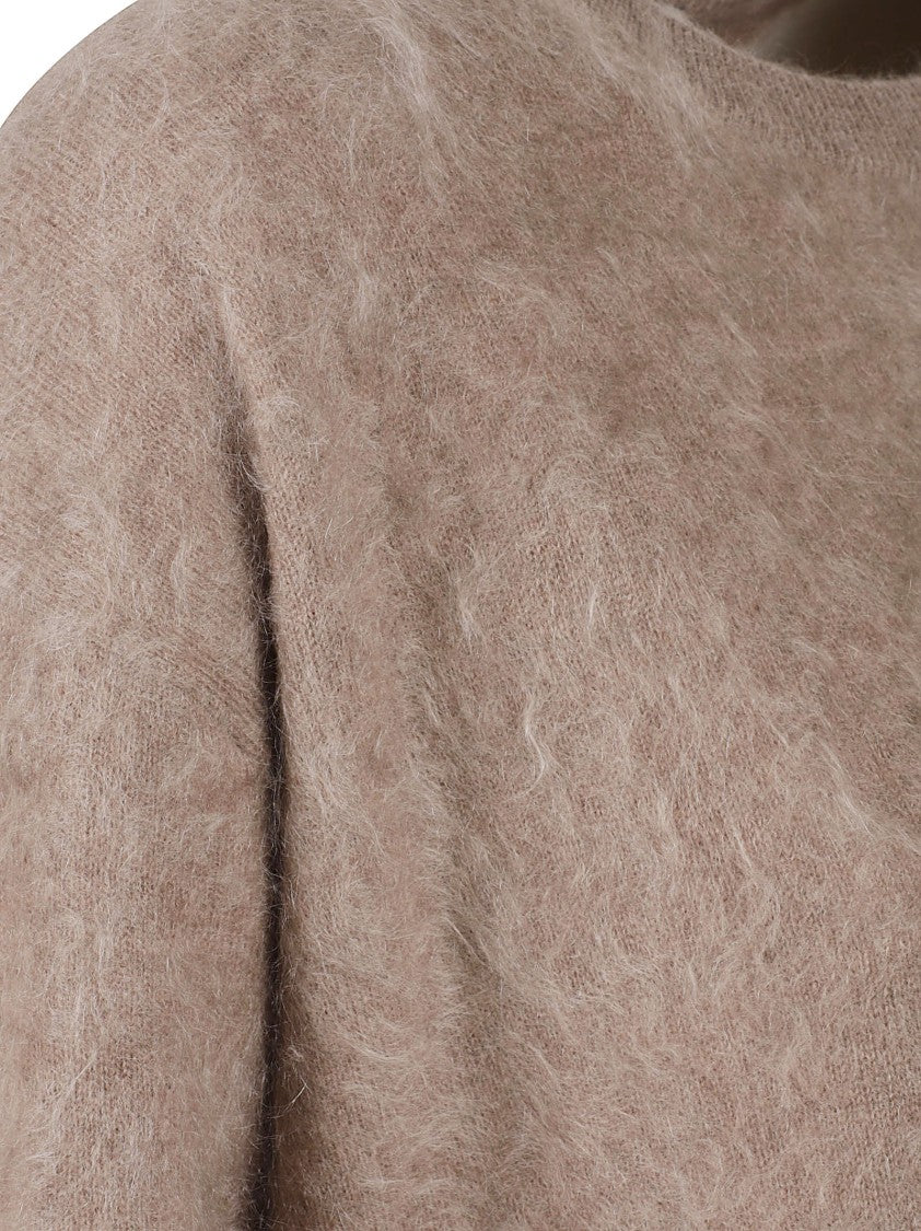 Max Mara Plush Relaxed-Fit Sweater With Round Neckline And Ribbed Cuffs