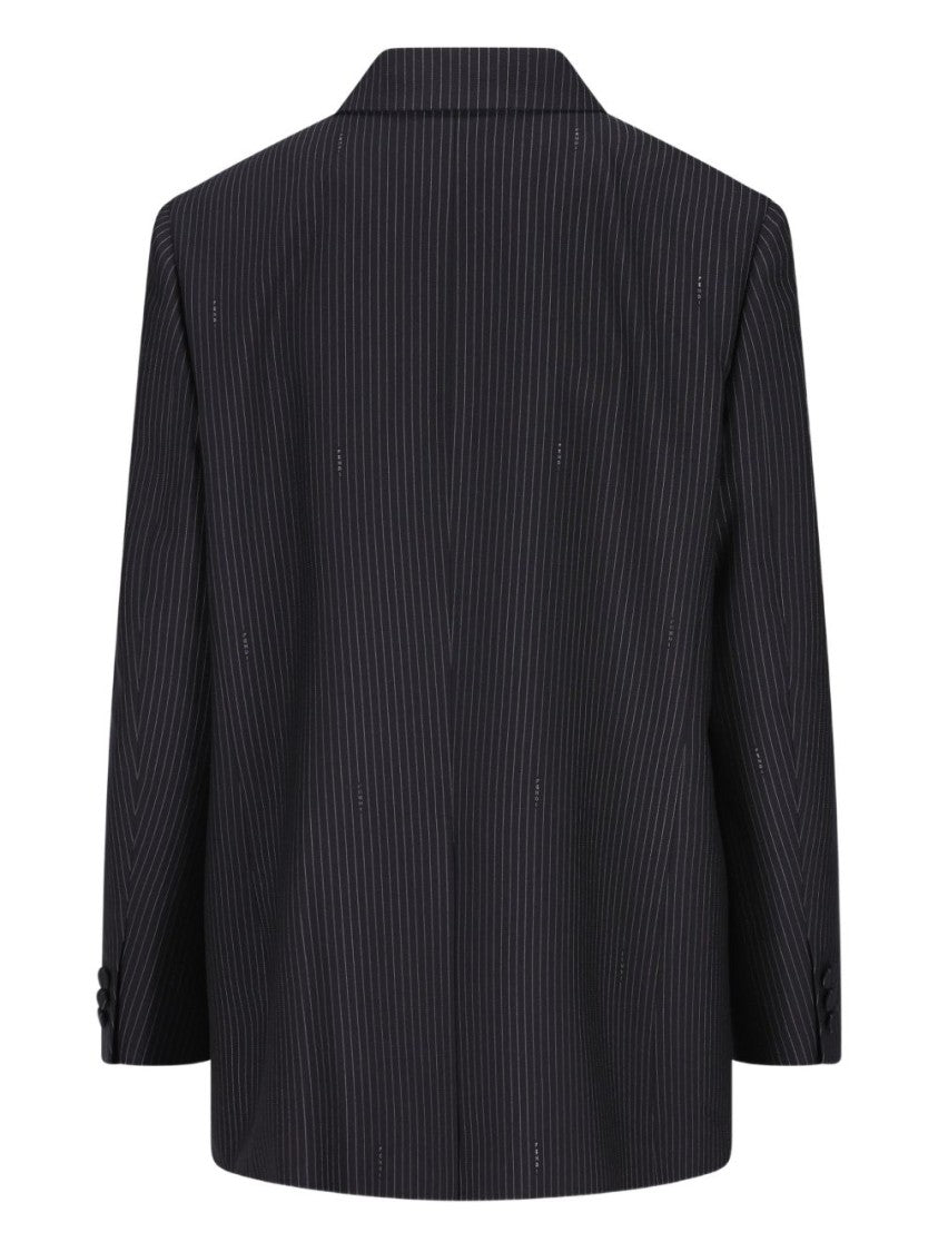 Fendi Double-Breasted Pinstripe Jacket With Notch Lapel