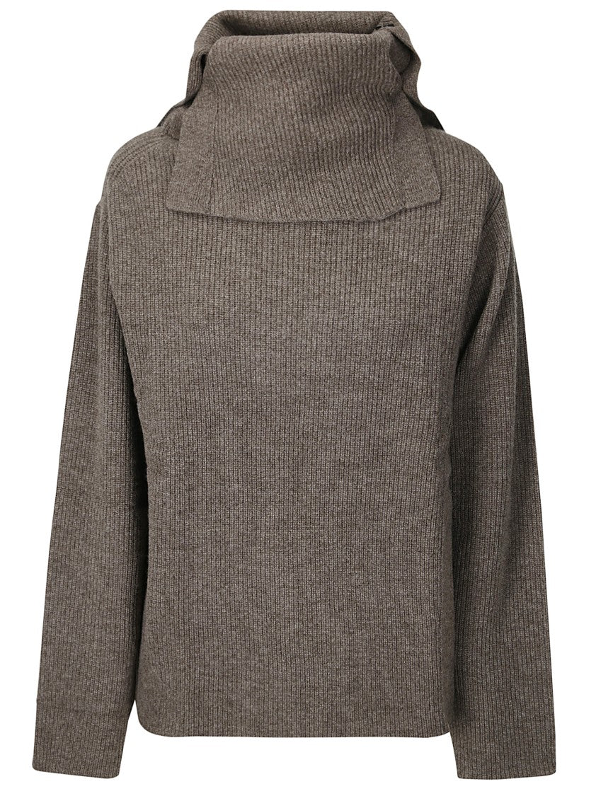 Dawei Long-Sleeved Ribbed Sweater