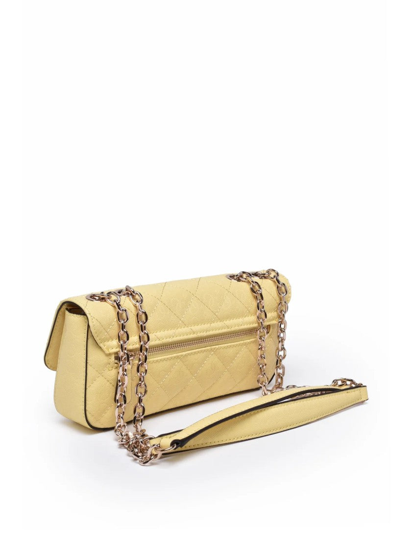 Guess Yellow Polyurethane Quilted Shoulder Bag