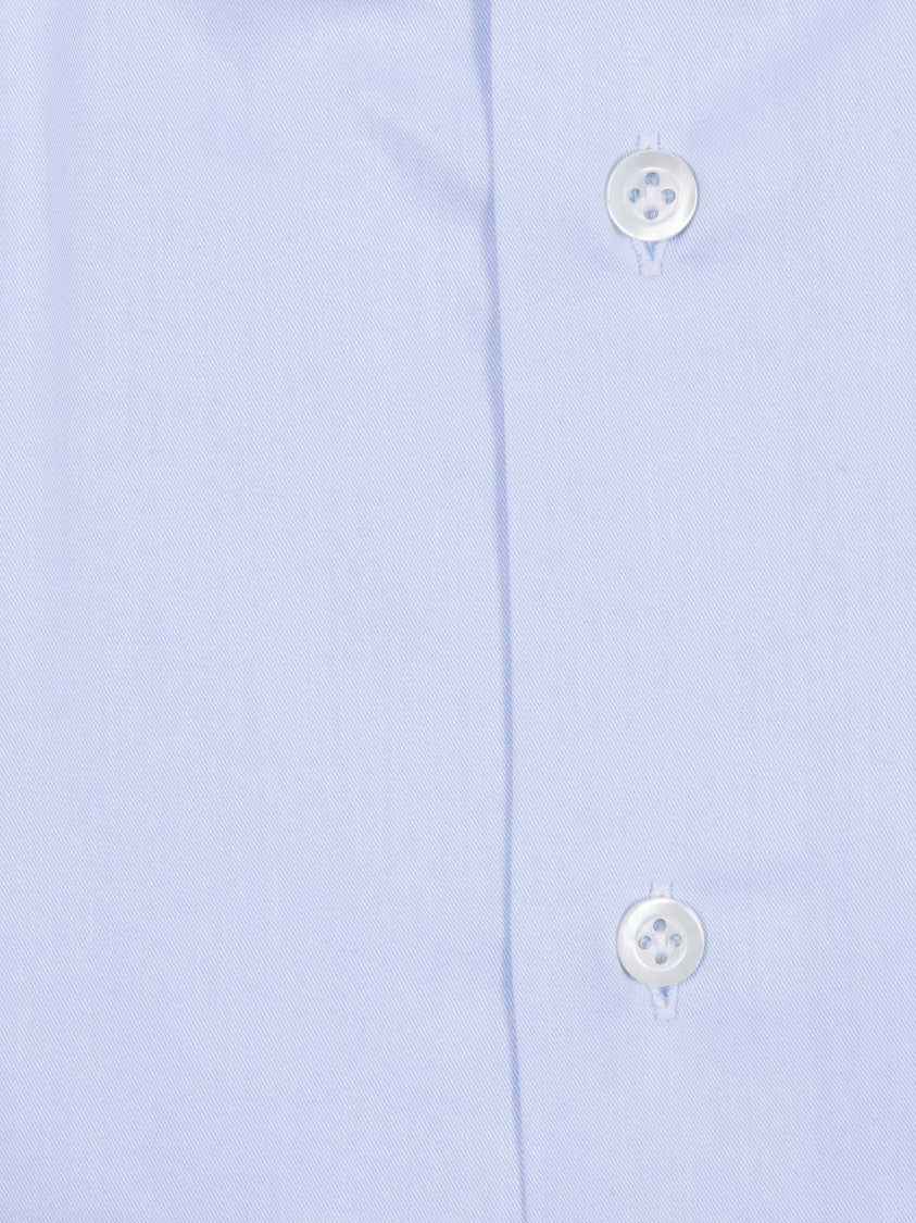 Mazzarelli Camicie Light Blue Slim Fit Cotton Shirt